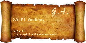 Gálfi András névjegykártya